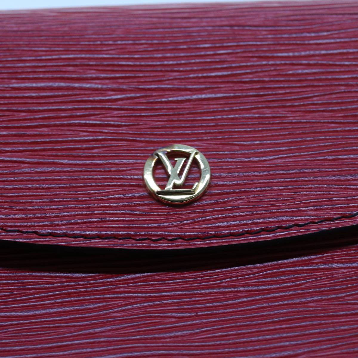 LOUIS VUITTON Epi Montaigne Clutch Bag Red M52657 LV Auth 54576