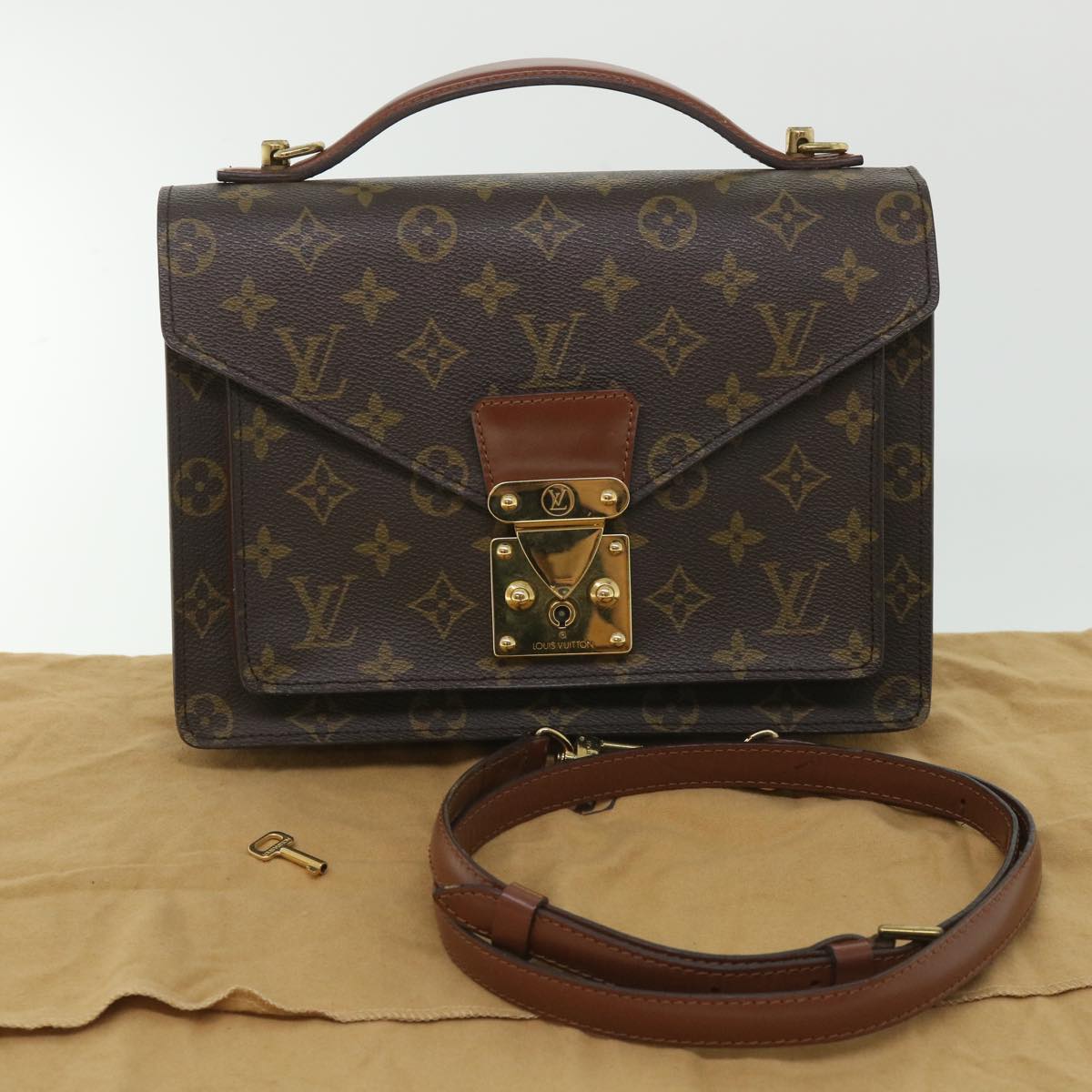 LOUIS VUITTON Monogram Monceau 26 Shoulder Bag 2way M51187 LV Auth 54578