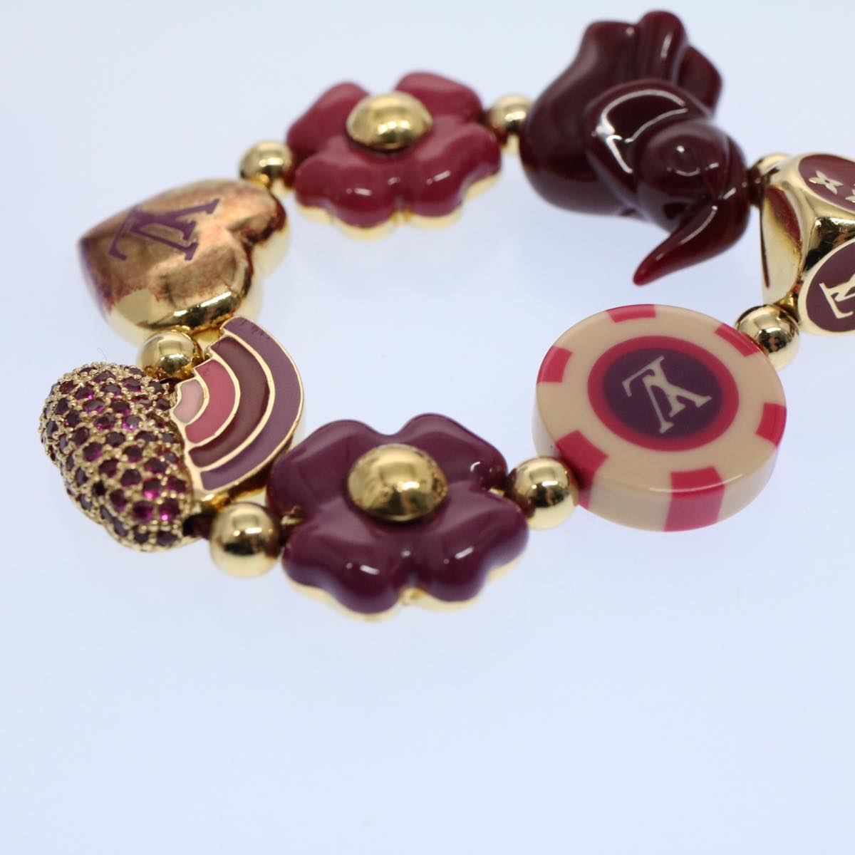 LOUIS VUITTON Bracelet Tutti Lucky Bracelet Purple Gold M66220 LV Auth 54602