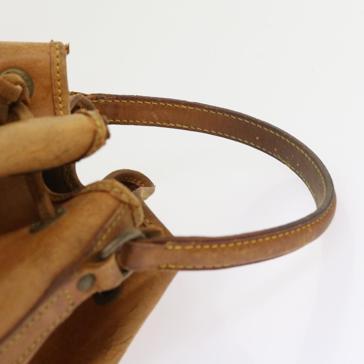 LOUIS VUITTON Nomad Mini Noe Hand Bag Leather Beige M43528 LV Auth 54637