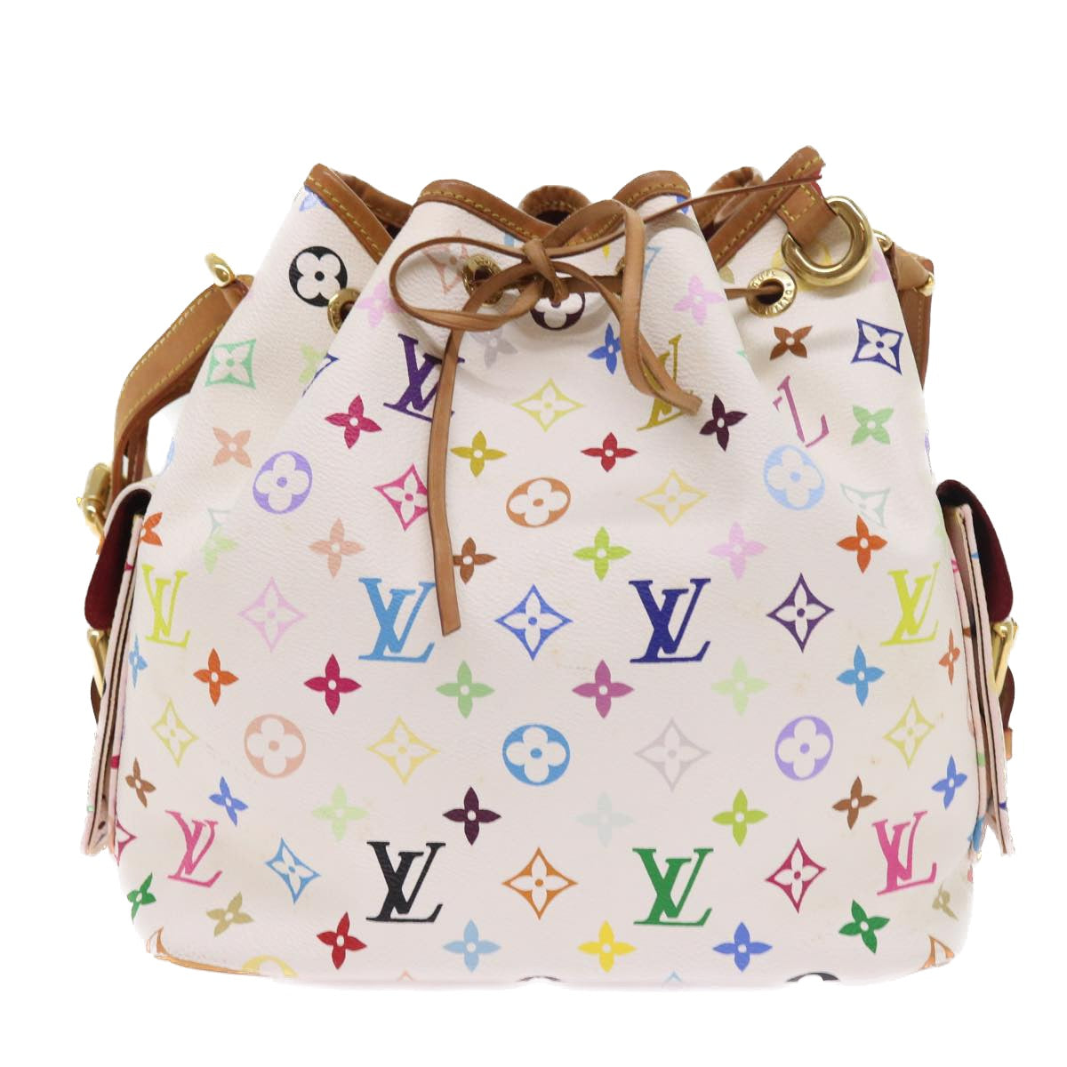 LOUIS VUITTON Multicolor Petit Noe Shoulder Bag White M42229 LV Auth 54676 - 0