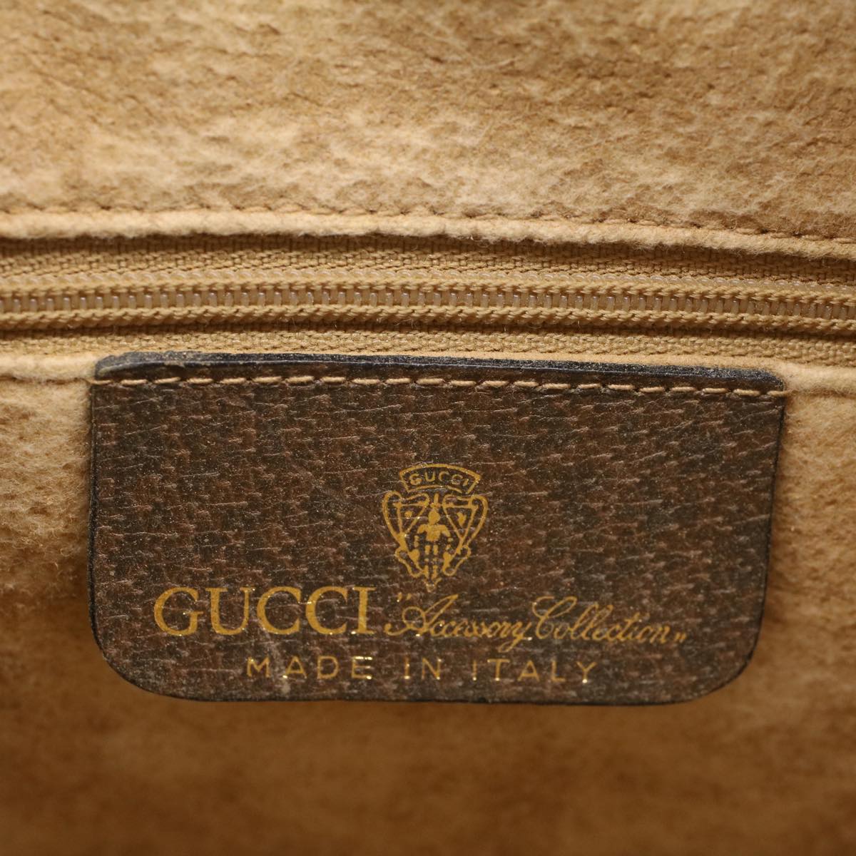 GUCCI GG Supreme Web Sherry Line Hand Bag Beige Red 378 002 3839 Auth 54693