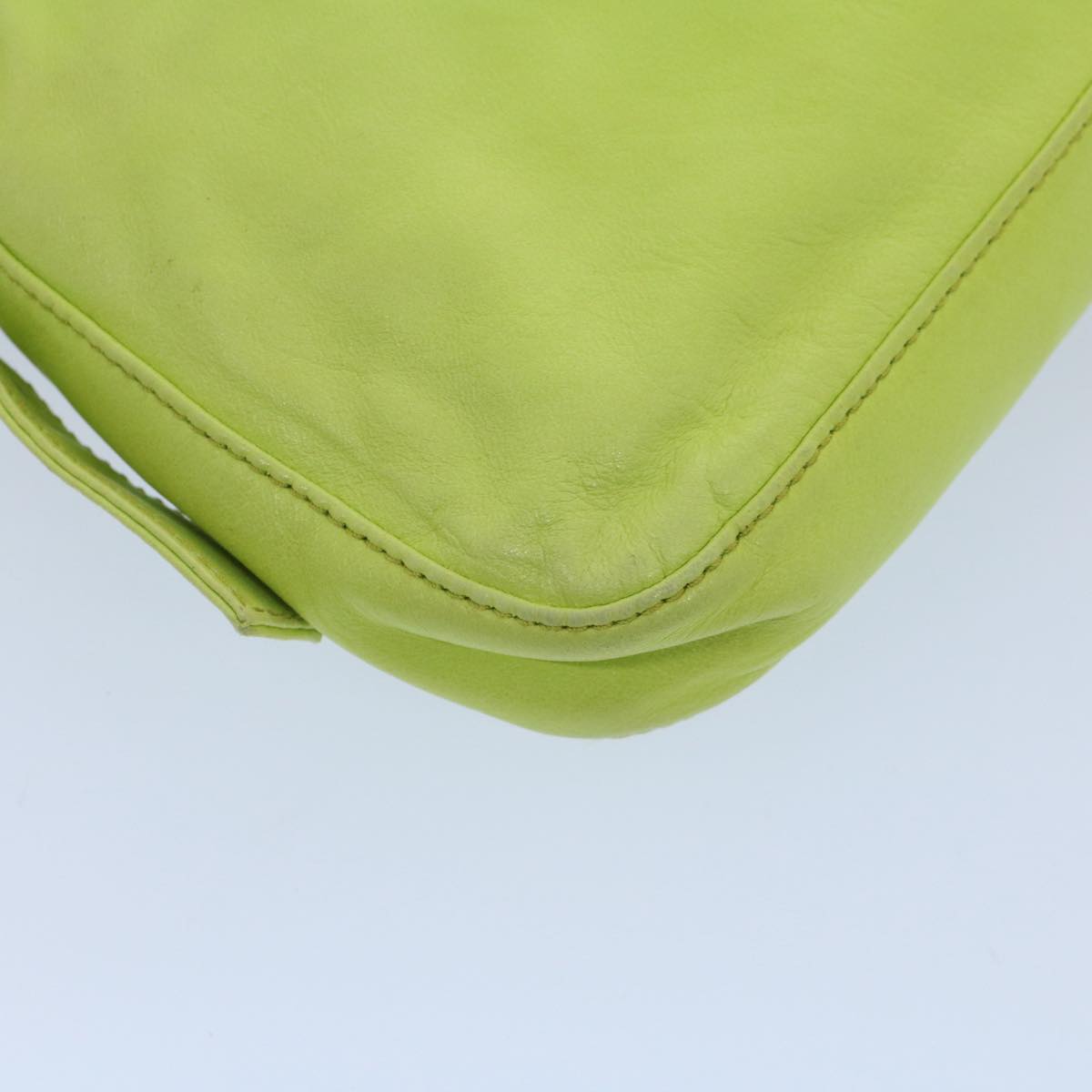 FENDI Mamma bucket Shoulder Bag Leather Green 2318 26424 008 Auth 54704