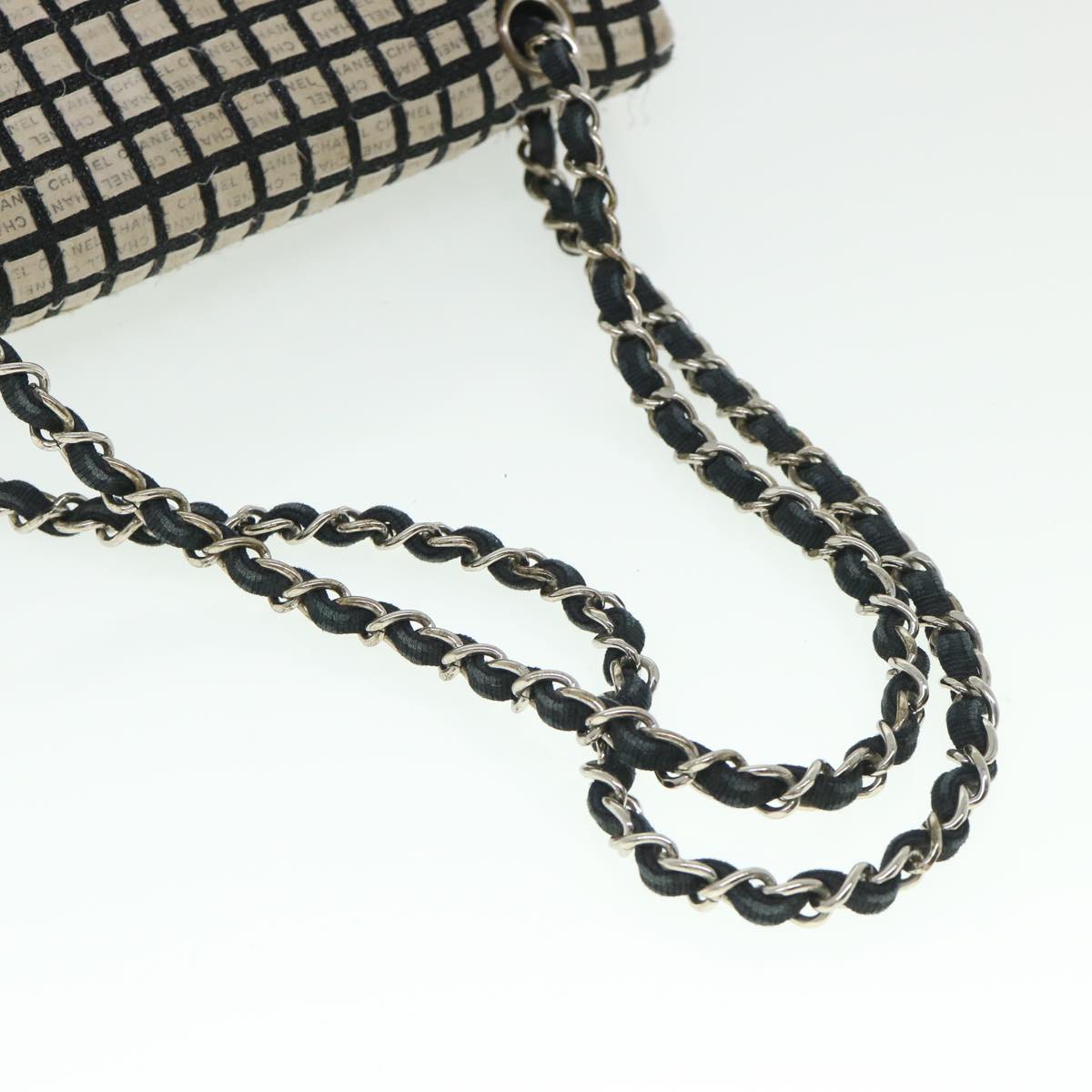 CHANEL Chain Shoulder Bag Tweed Black CC Auth 54716A