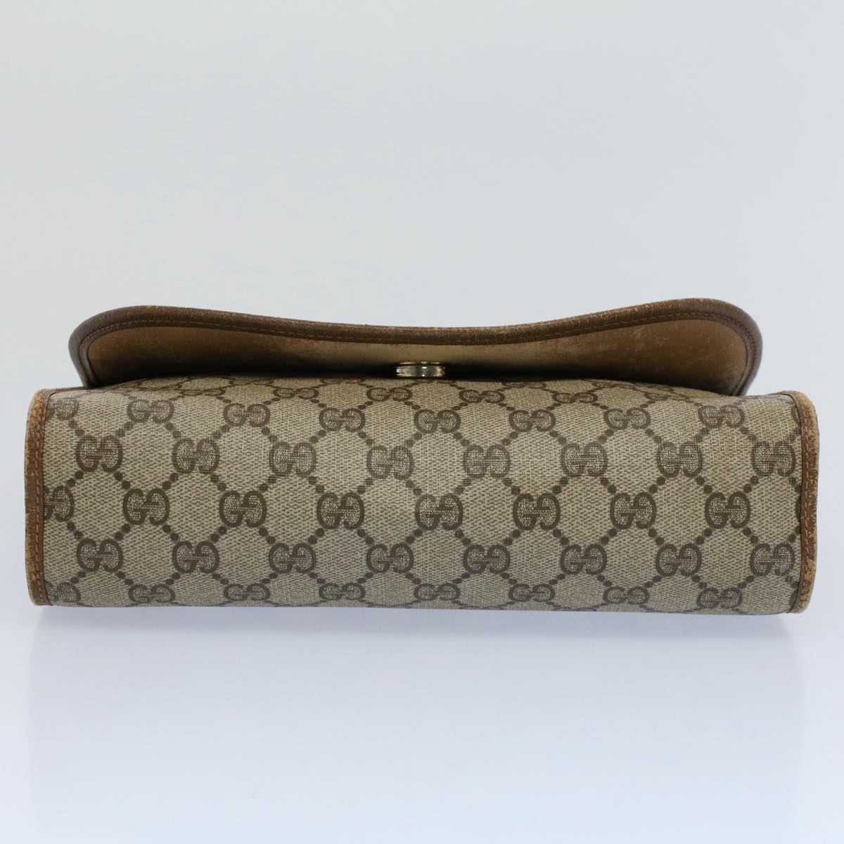 GUCCI GG Canvas Web Sherry Line Clutch Bag Beige Red Green 89 01 030 Auth 54732