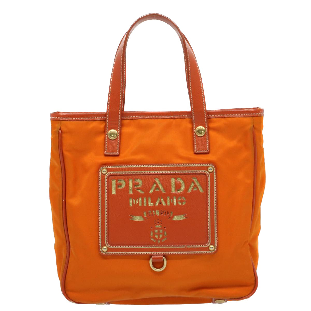 PRADA Tote Bag Nylon Orange Auth 54738