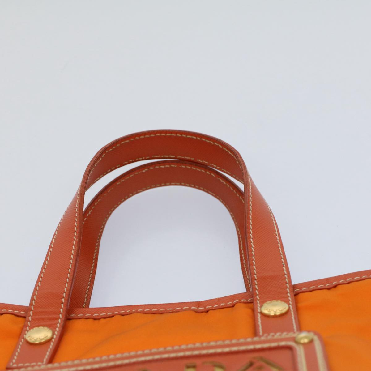 PRADA Tote Bag Nylon Orange Auth 54738