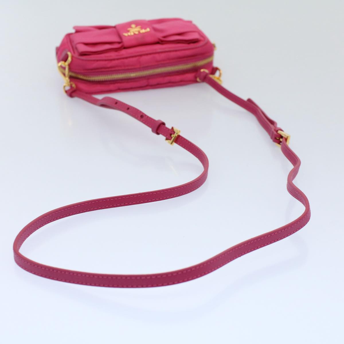 PRADA Shoulder Bag Nylon Pink Auth 54740