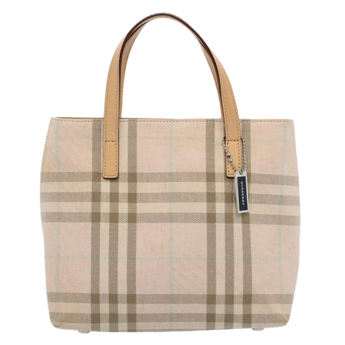 BURBERRY Nova Check Tote Bag Canvas Beige Auth 54744 - 0