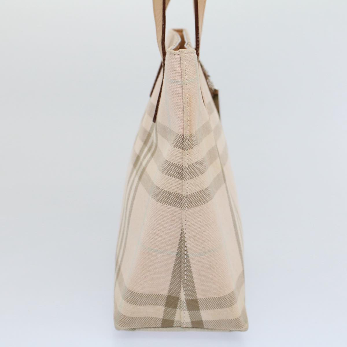 BURBERRY Nova Check Tote Bag Canvas Beige Auth 54744