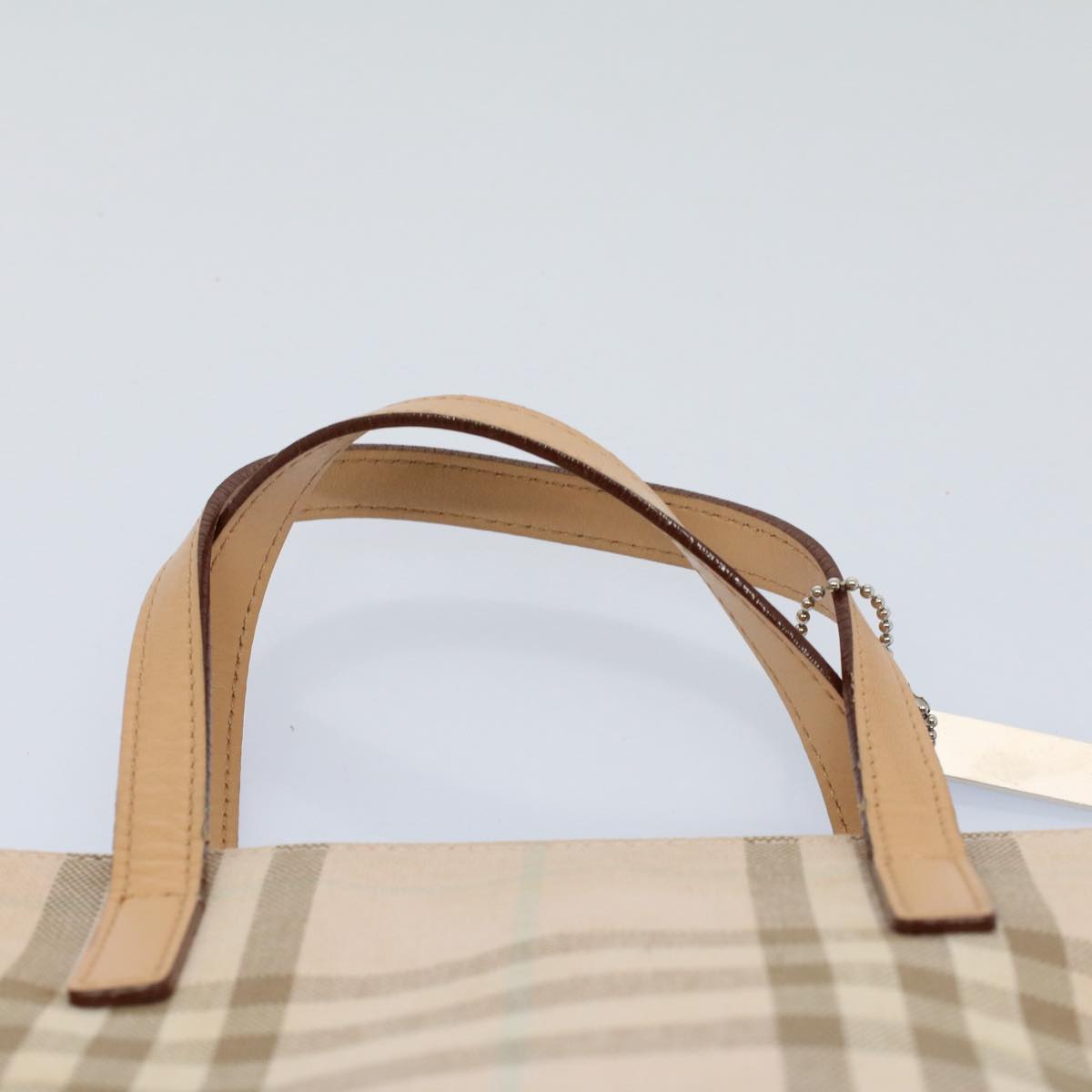 BURBERRY Nova Check Tote Bag Canvas Beige Auth 54744