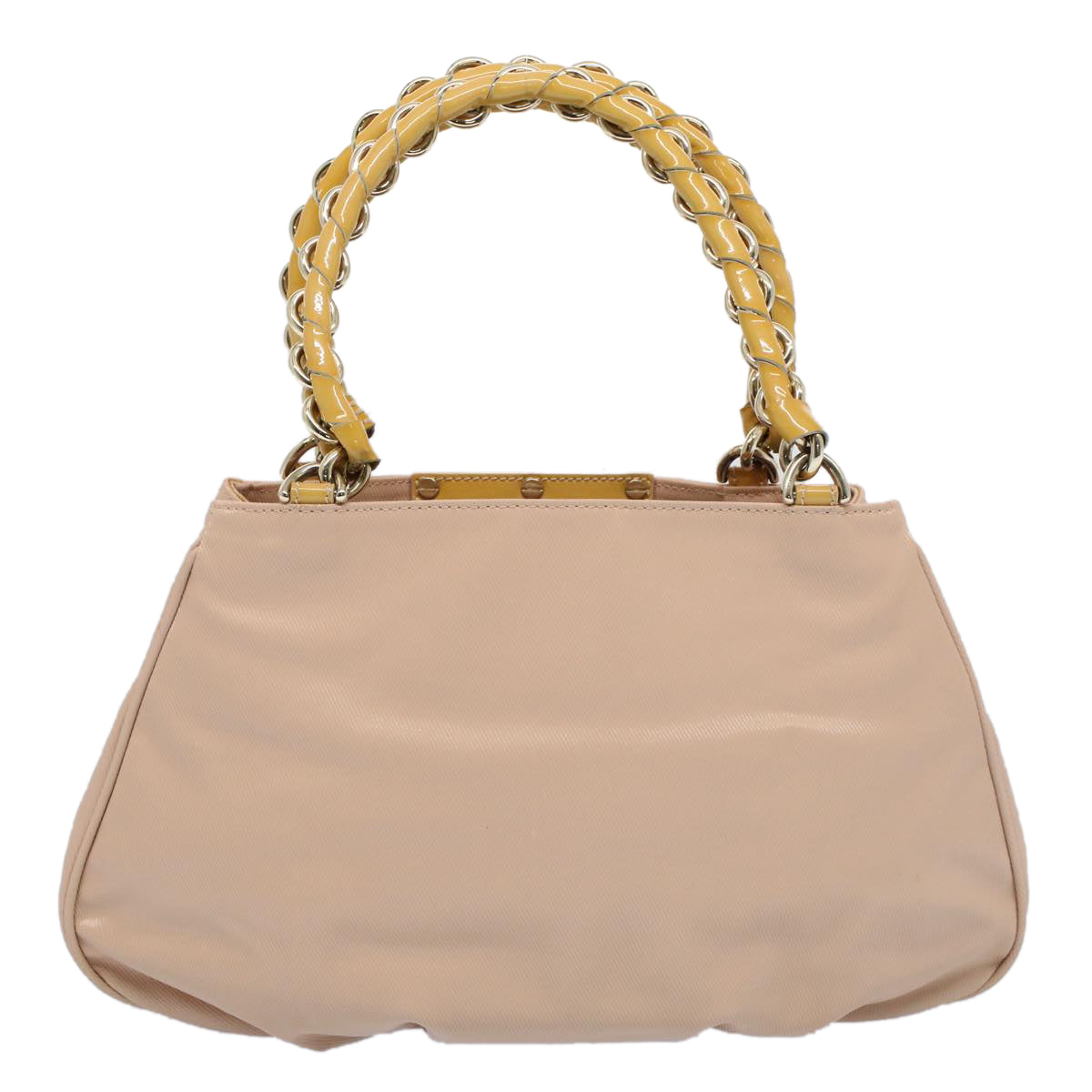 FENDI Chain Hand Bag Nylon Pink Auth 54757