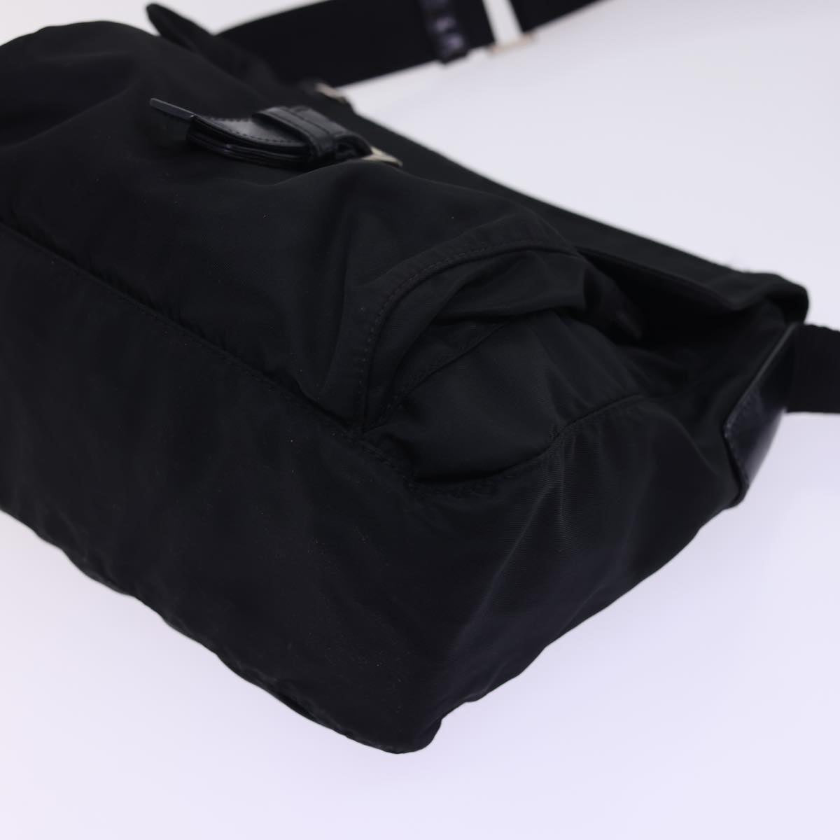 PRADA Shoulder Bag Nylon Black Auth 54764