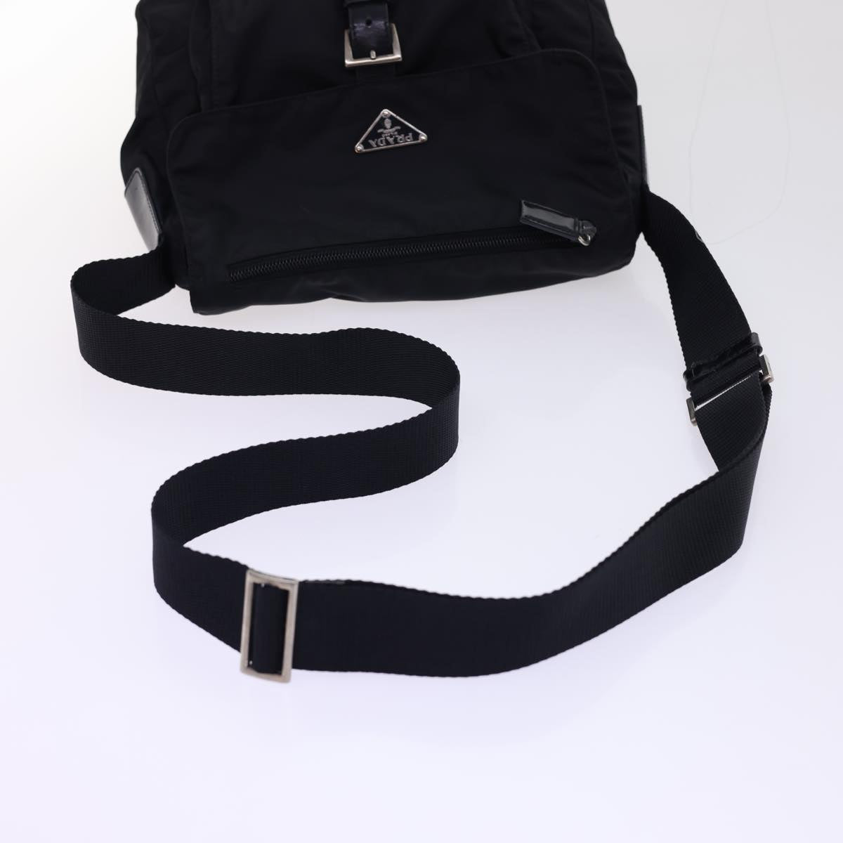 PRADA Shoulder Bag Nylon Black Auth 54764