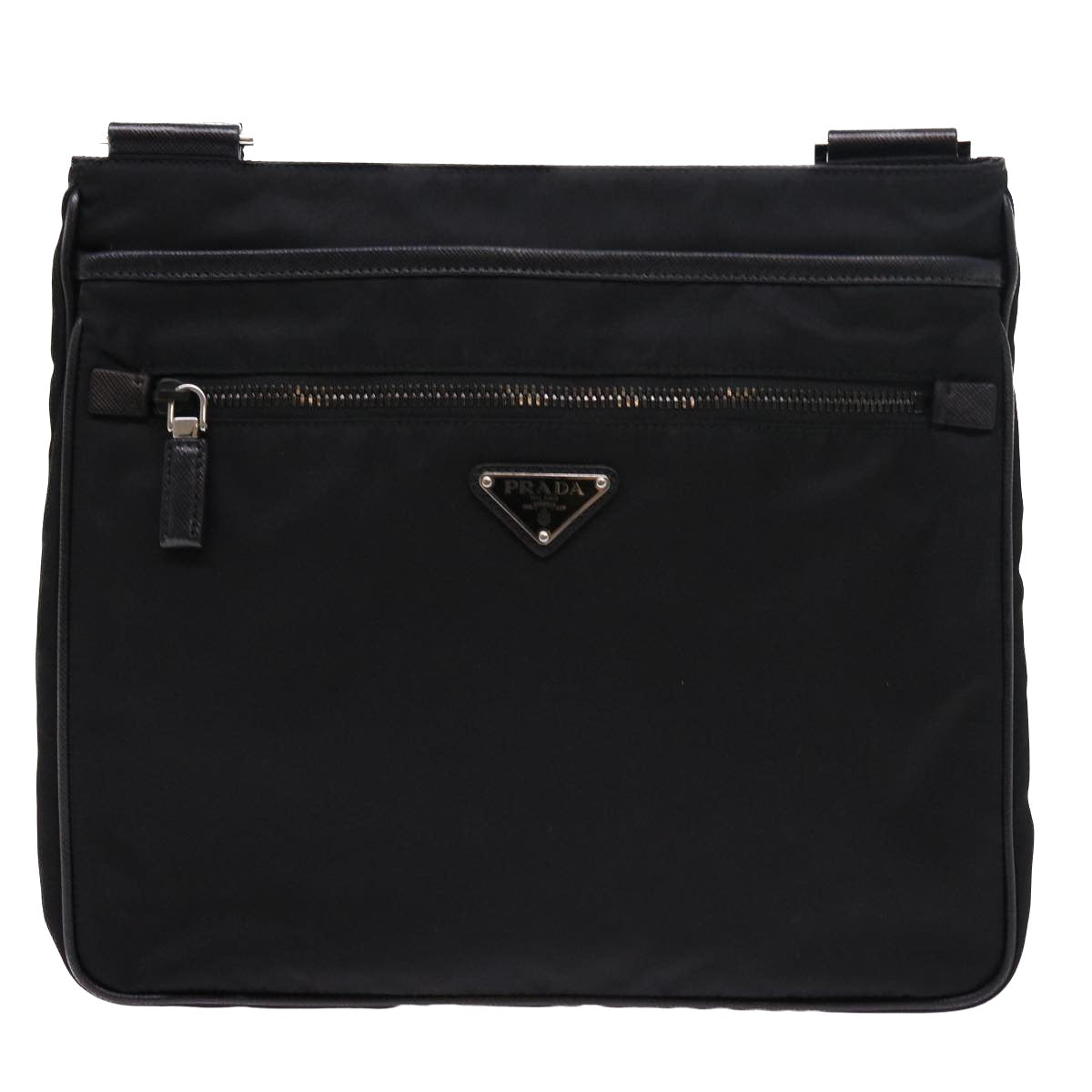 PRADA Shoulder Bag Nylon Black Auth 54765