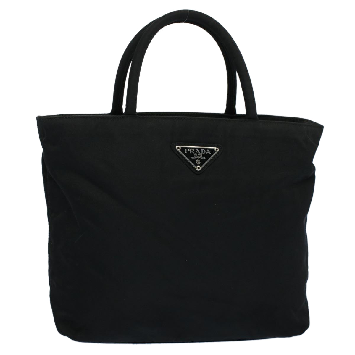 PRADA Hand Bag Nylon Black Auth 54782