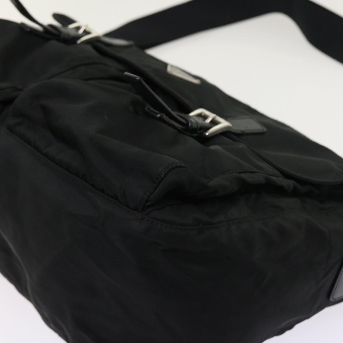 PRADA Shoulder Bag Nylon Black Auth 54785