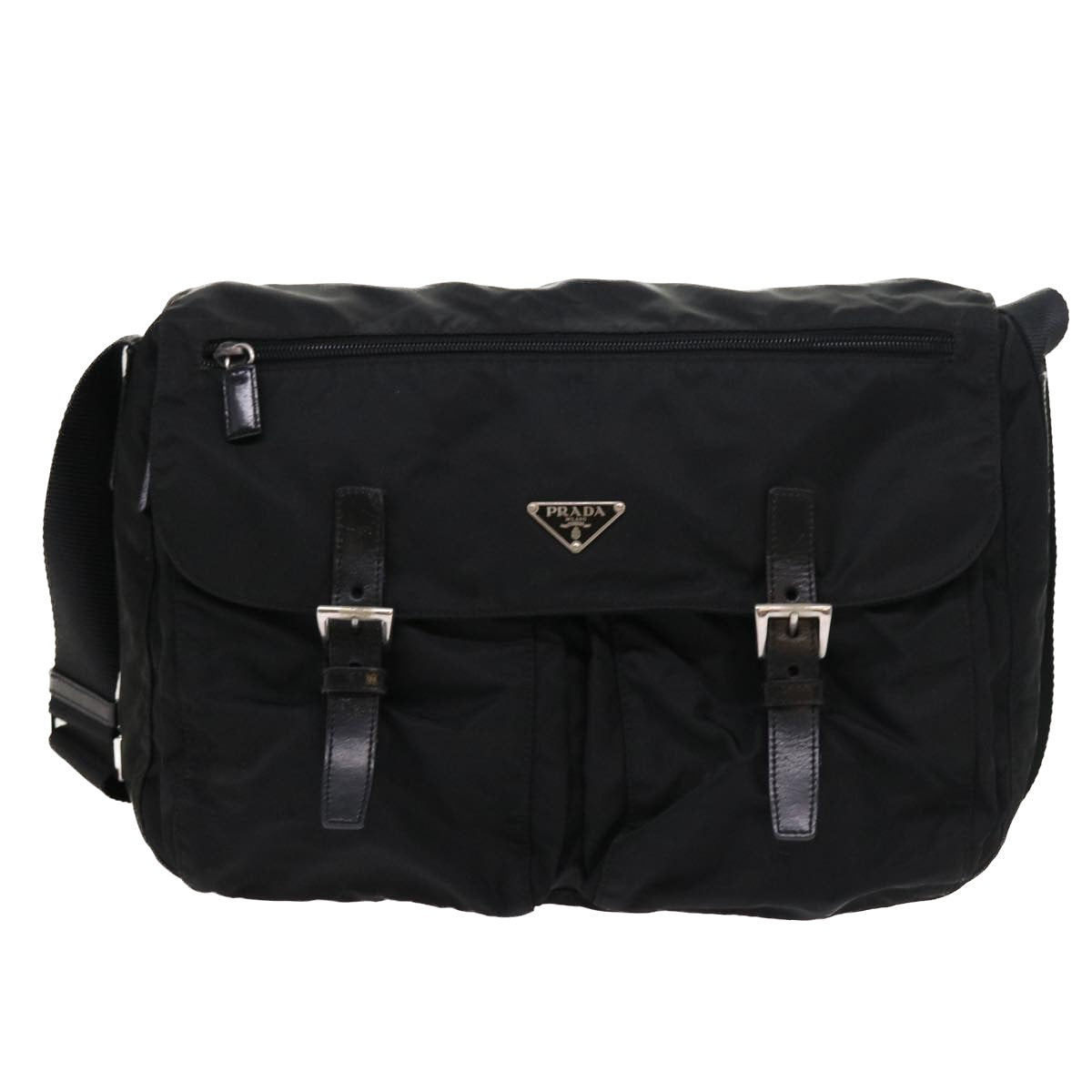 PRADA Shoulder Bag Nylon Black Auth 54785