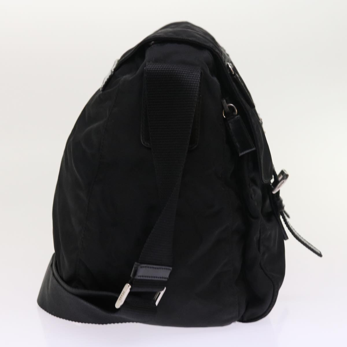 PRADA Shoulder Bag Nylon Black Auth 54785