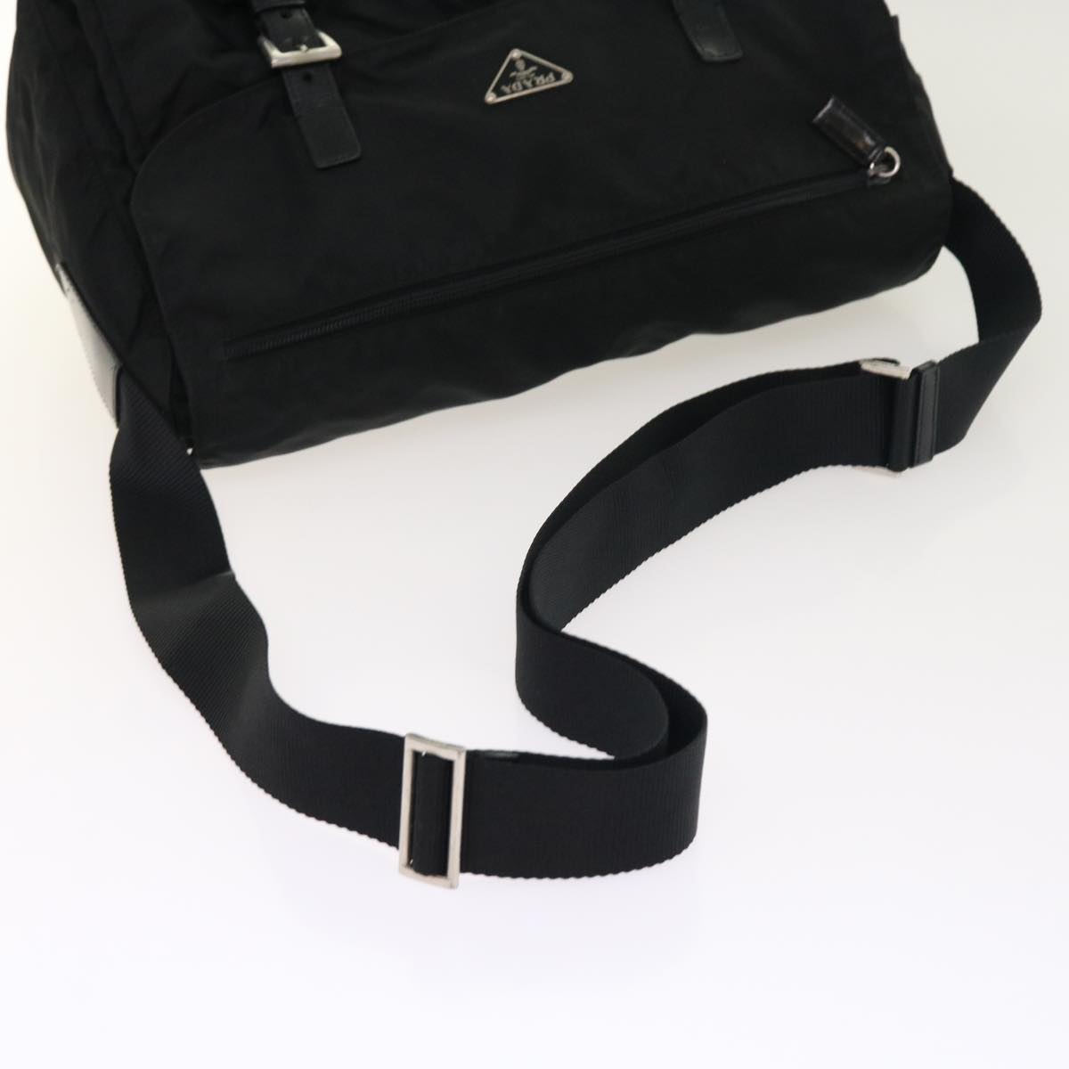 PRADA Shoulder Bag Nylon Black Auth 54785