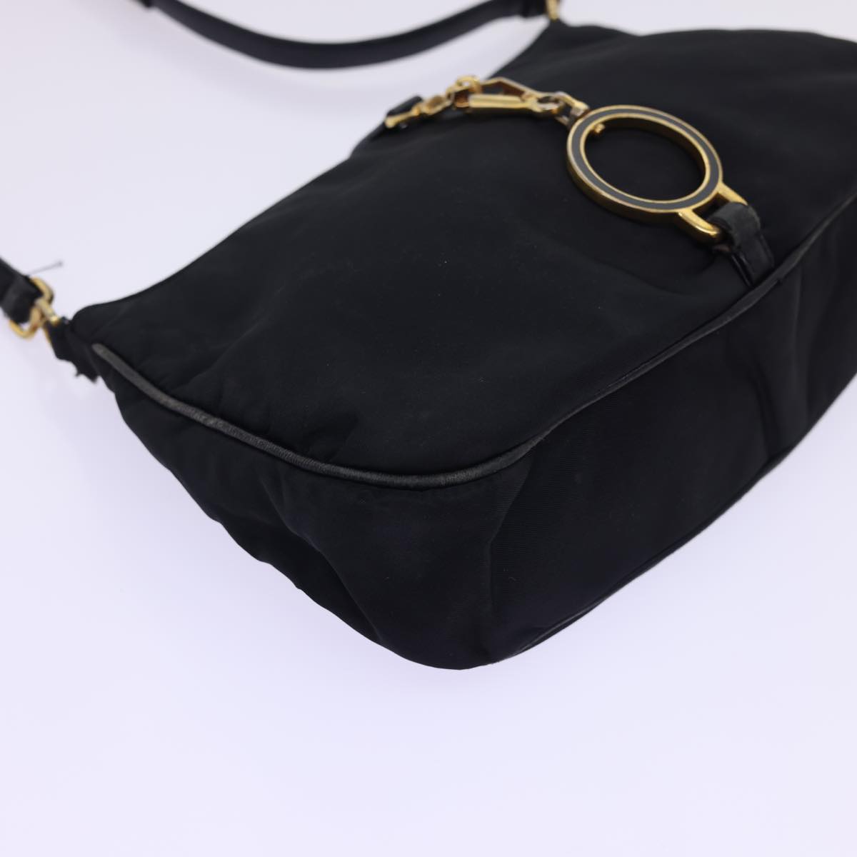 PRADA Shoulder Bag Nylon Black Auth 54819