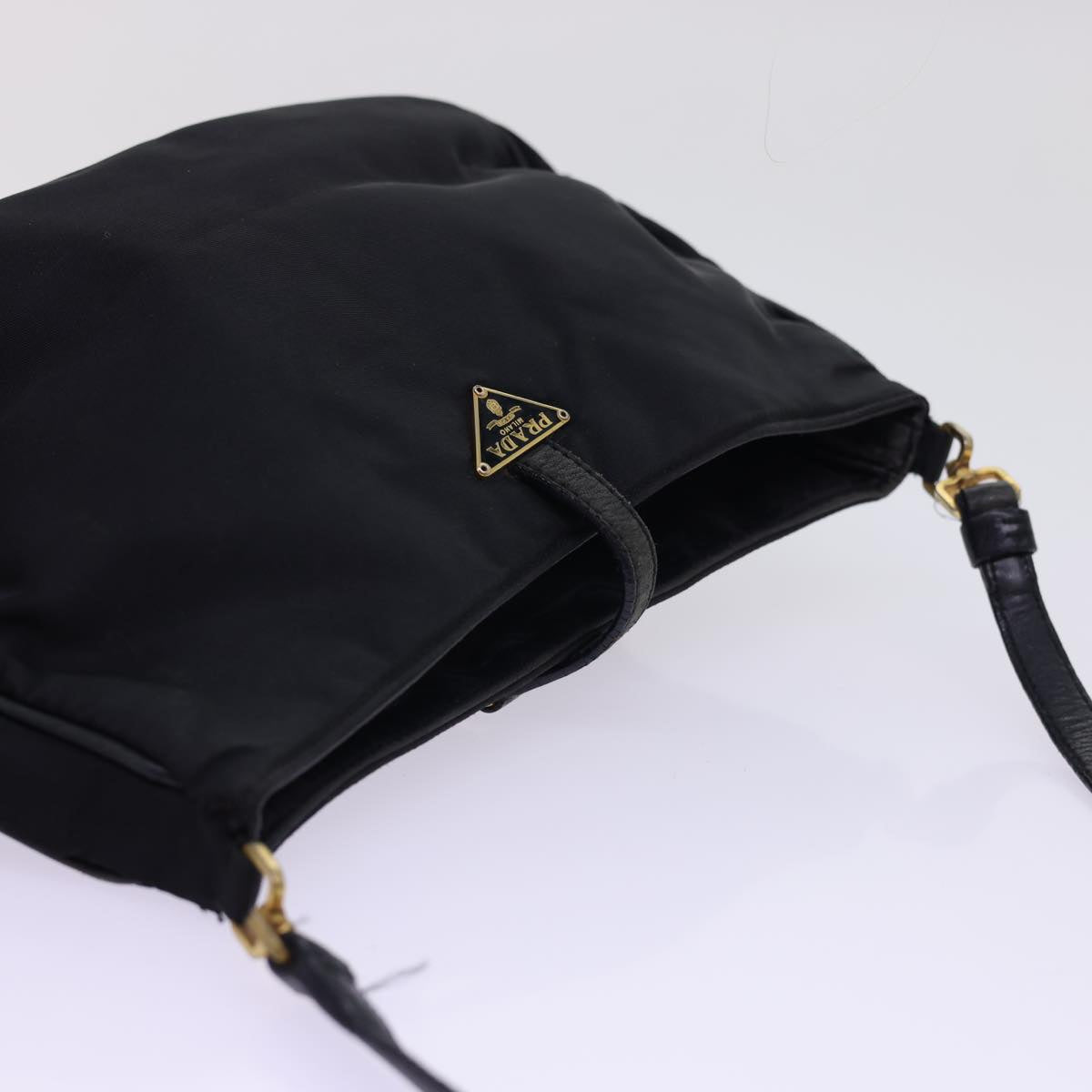 PRADA Shoulder Bag Nylon Black Auth 54819