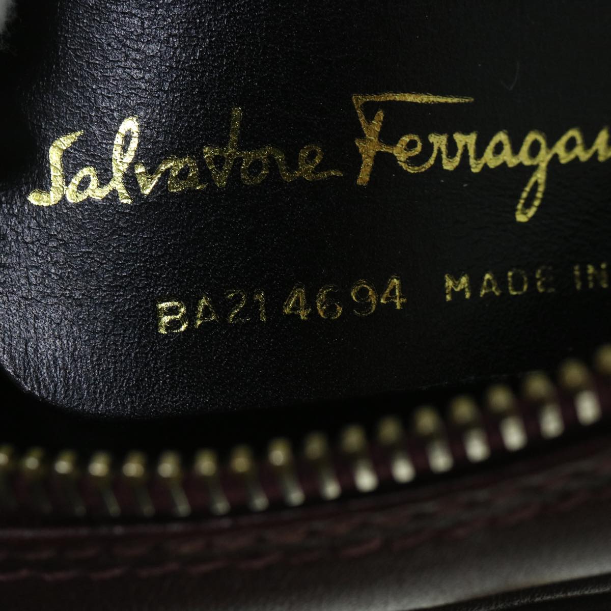 Salvatore Ferragamo Shoulder Bag Leather Red Auth 54823