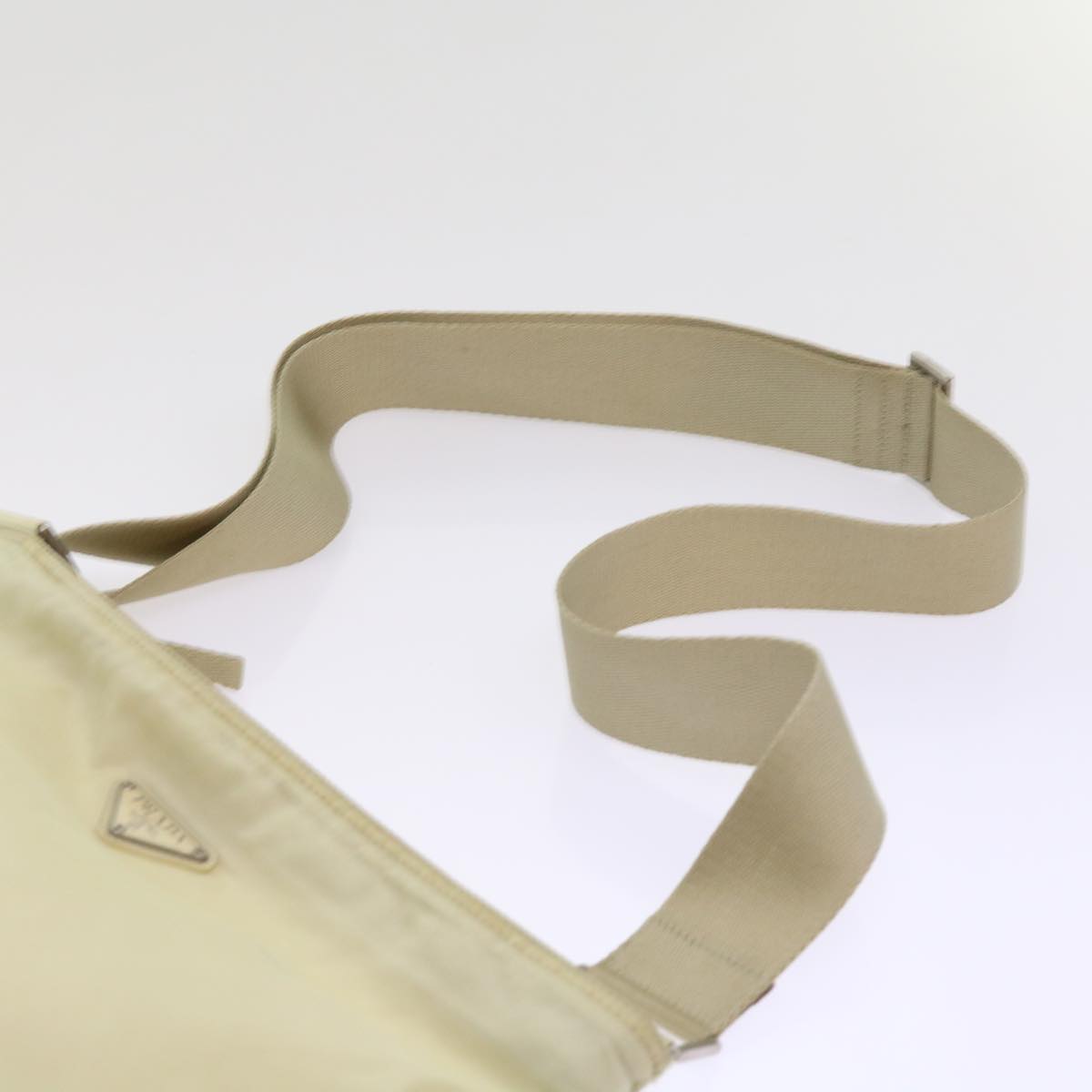 PRADA Shoulder Bag Nylon Beige Auth 54837