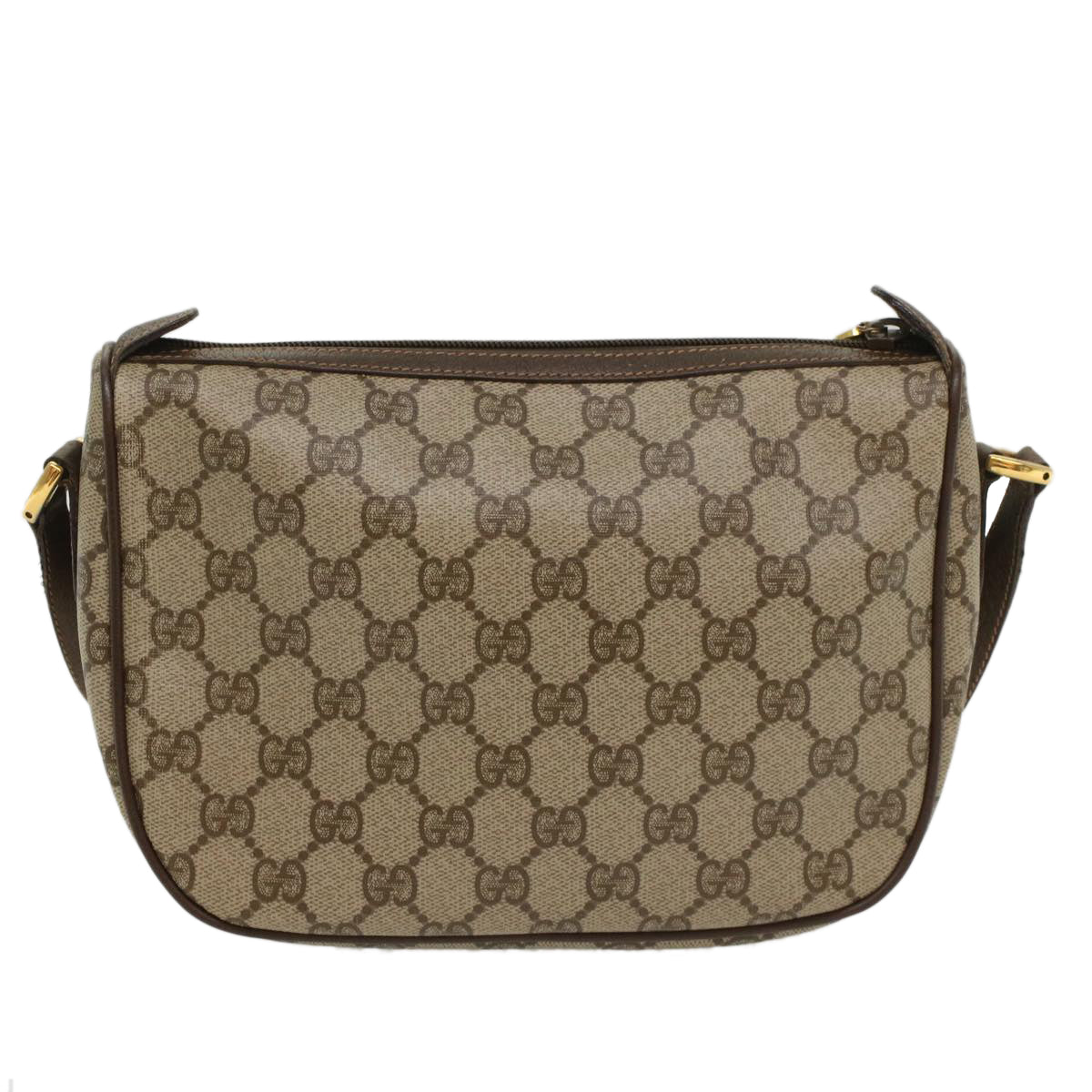 GUCCI GG Canvas Web Sherry Line Shoulder Bag Beige Red 89 02 032 Auth 54856