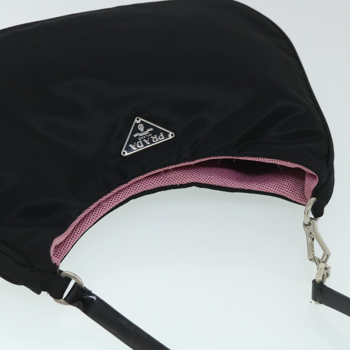 PRADA Shoulder Bag Nylon Black Auth 54872