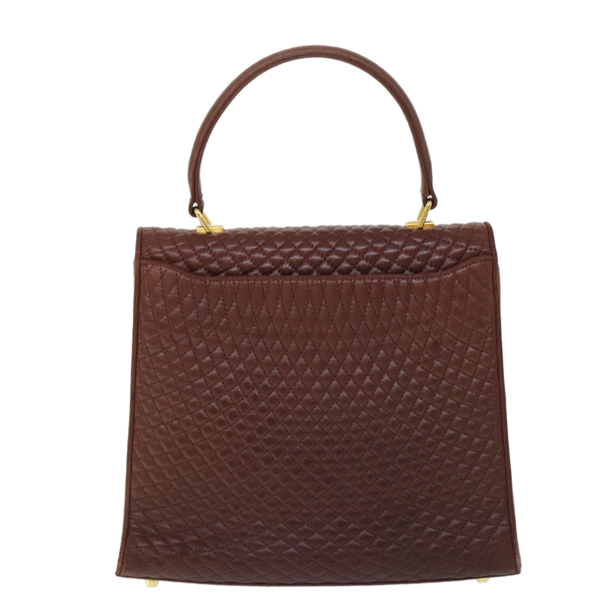 BALLY Quilted Hand Bag Leather Brown Auth 54904 - 0