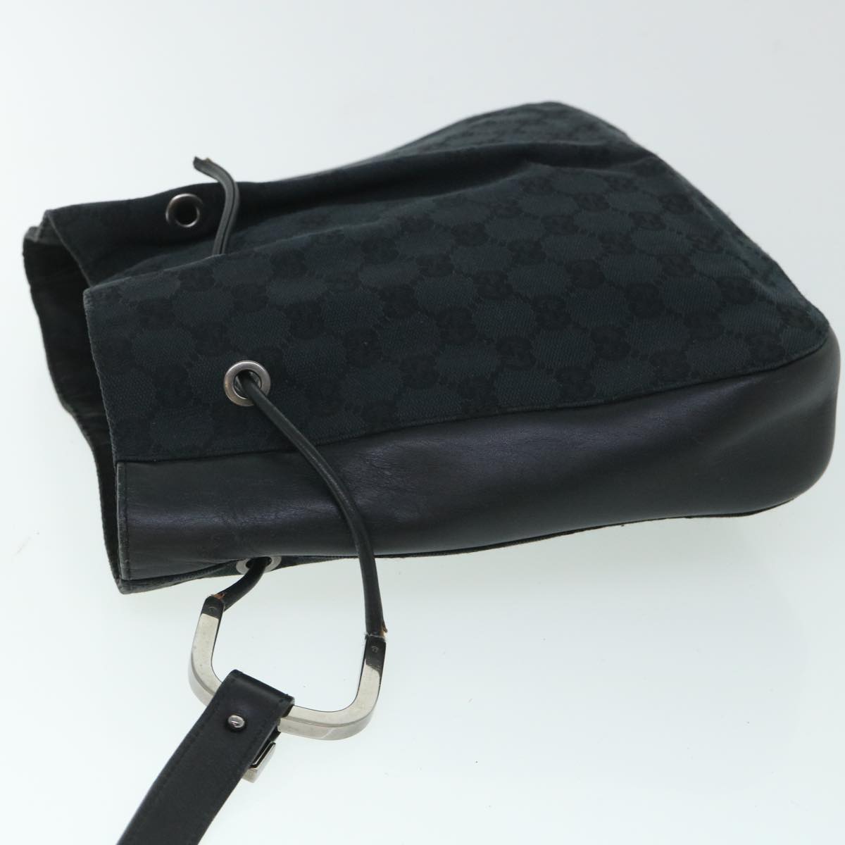 GUCCI GG Canvas Shoulder Bag Black 01165 Auth 54915