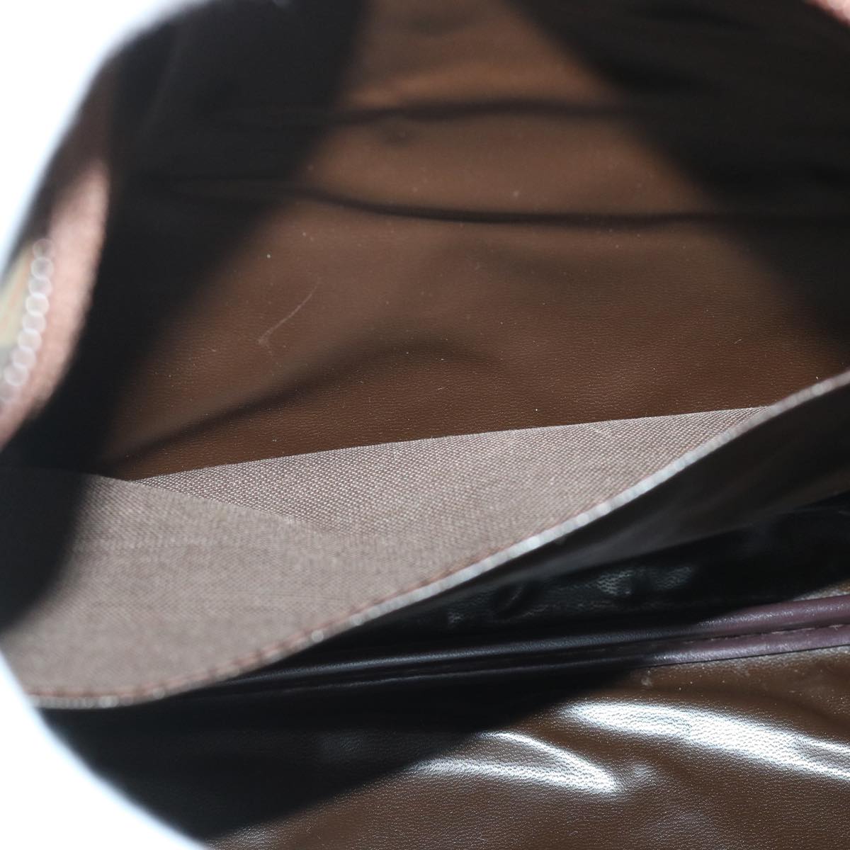 Burberrys Nova Check Clutch Bag Canvas Leather Beige Brown Auth 54952