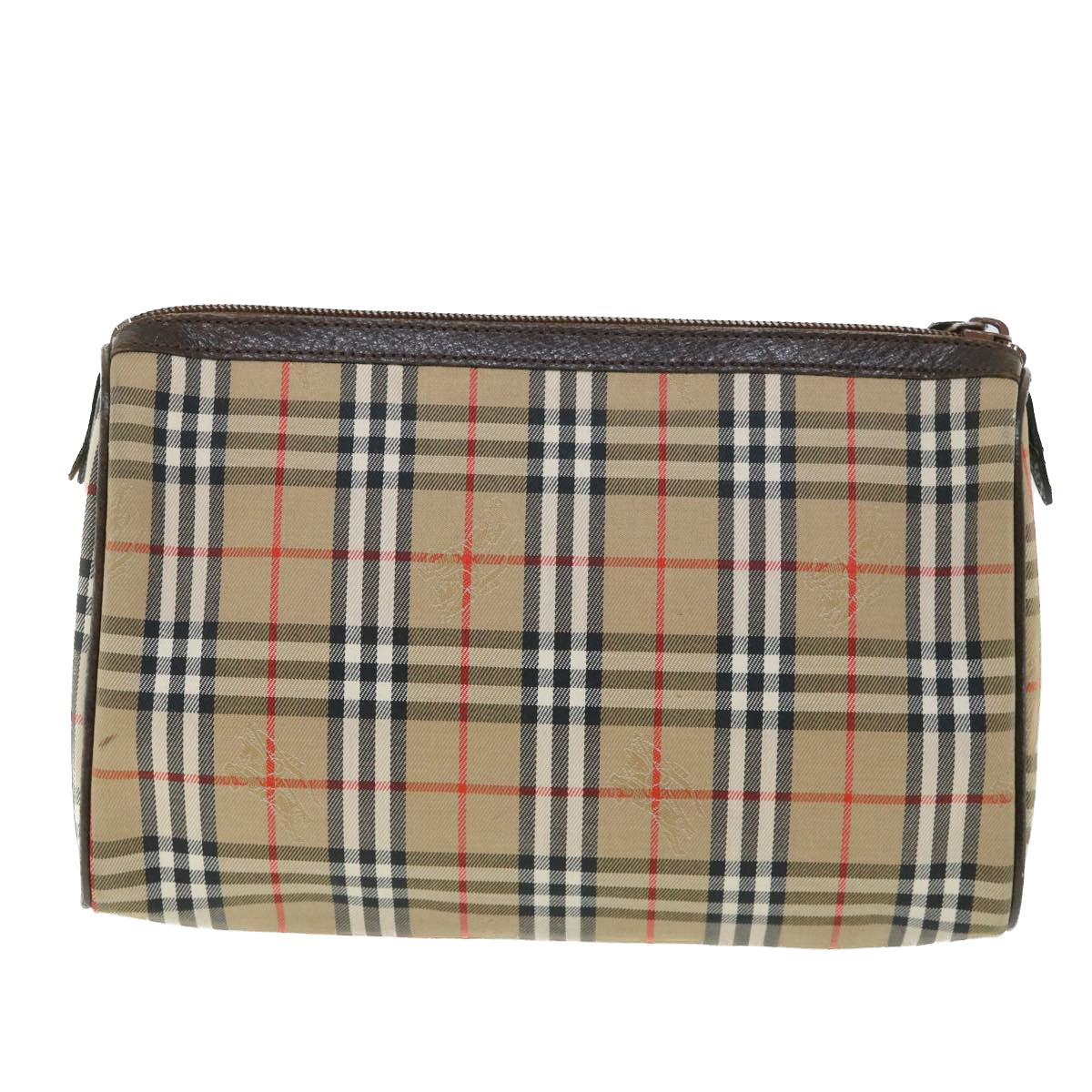 Burberrys Nova Check Clutch Bag Canvas Leather Beige Brown Auth 54952 - 0