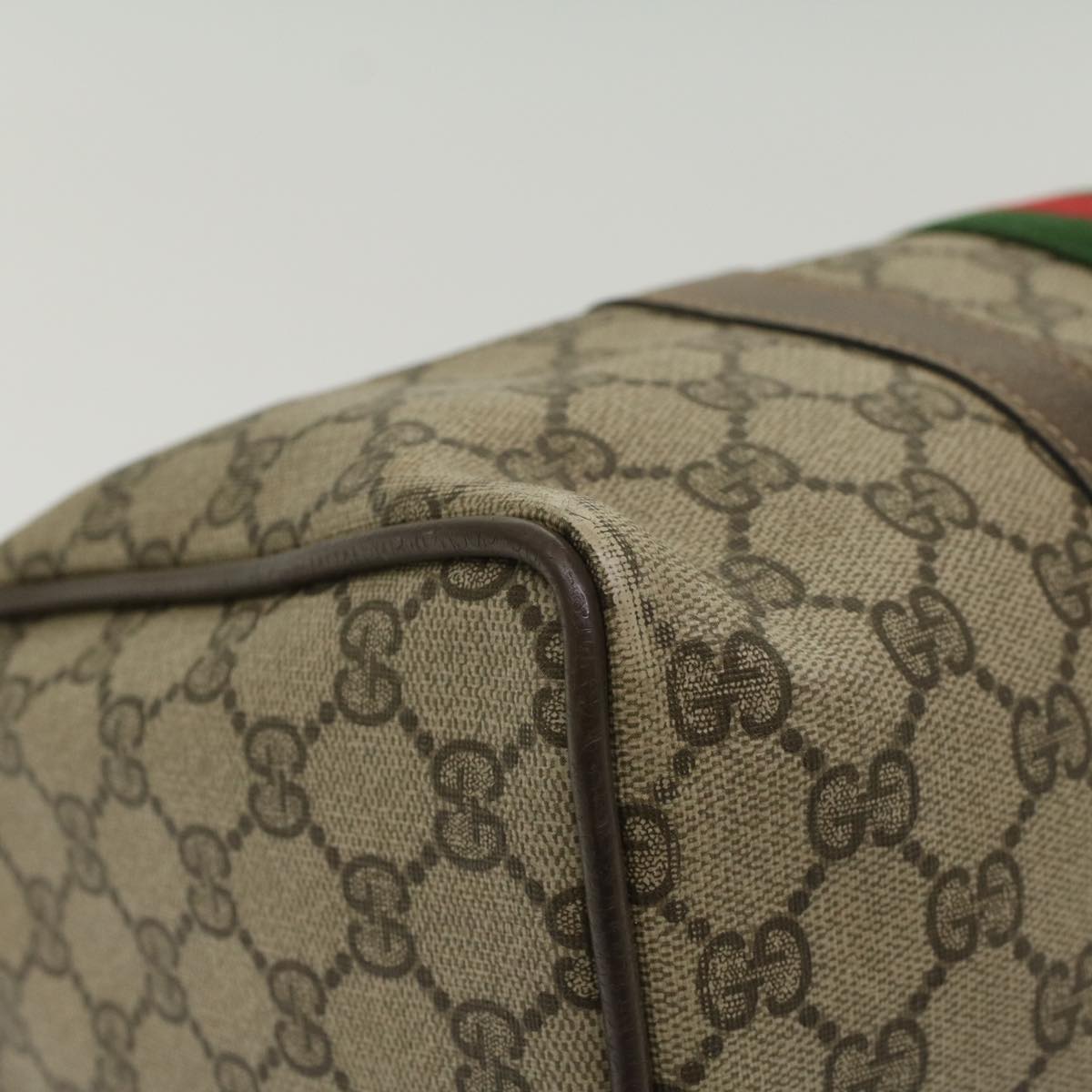 GUCCI GG Canvas Web Sherry Line Boston Bag Beige Red Green 24 02 007 Auth 54955