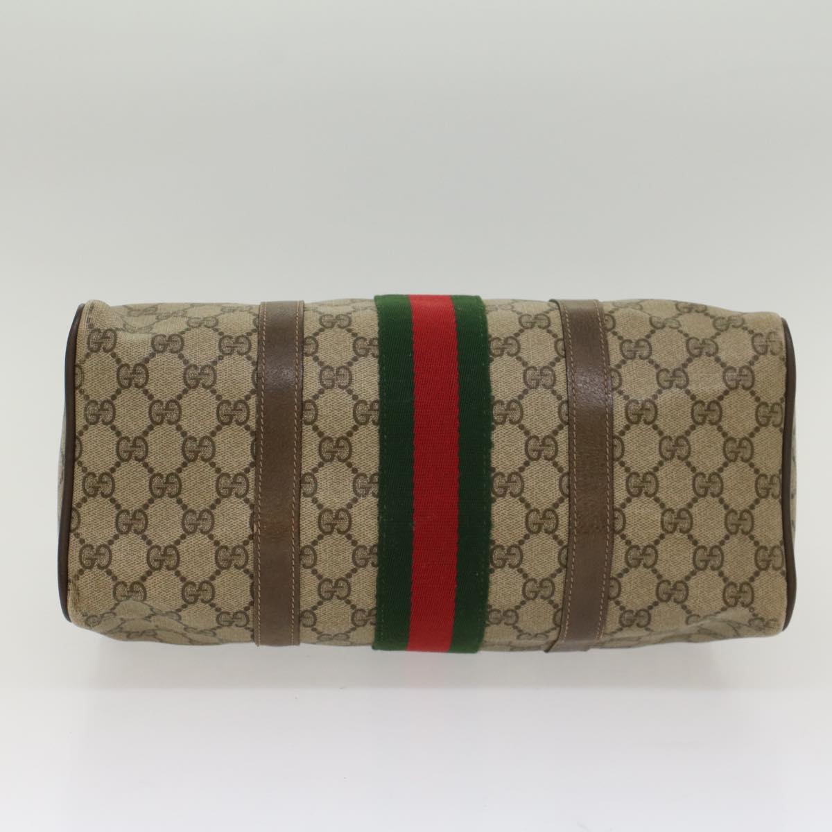 GUCCI GG Canvas Web Sherry Line Boston Bag Beige Red Green 24 02 007 Auth 54955