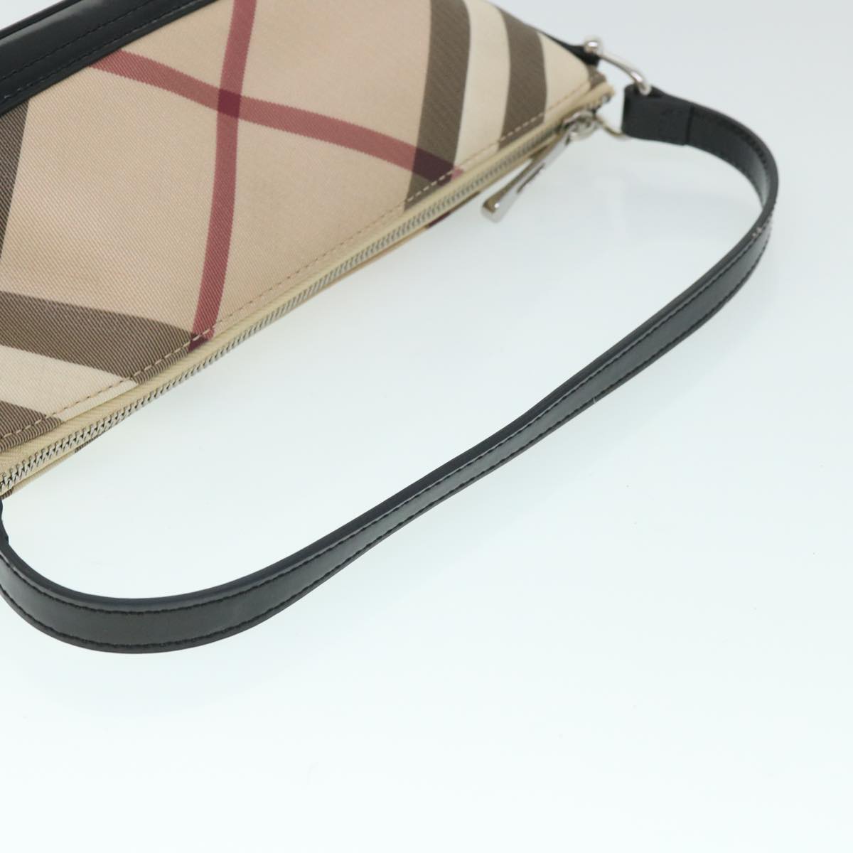 BURBERRY Nova Check Shoulder Bag PVC Leather Beige Auth 54956