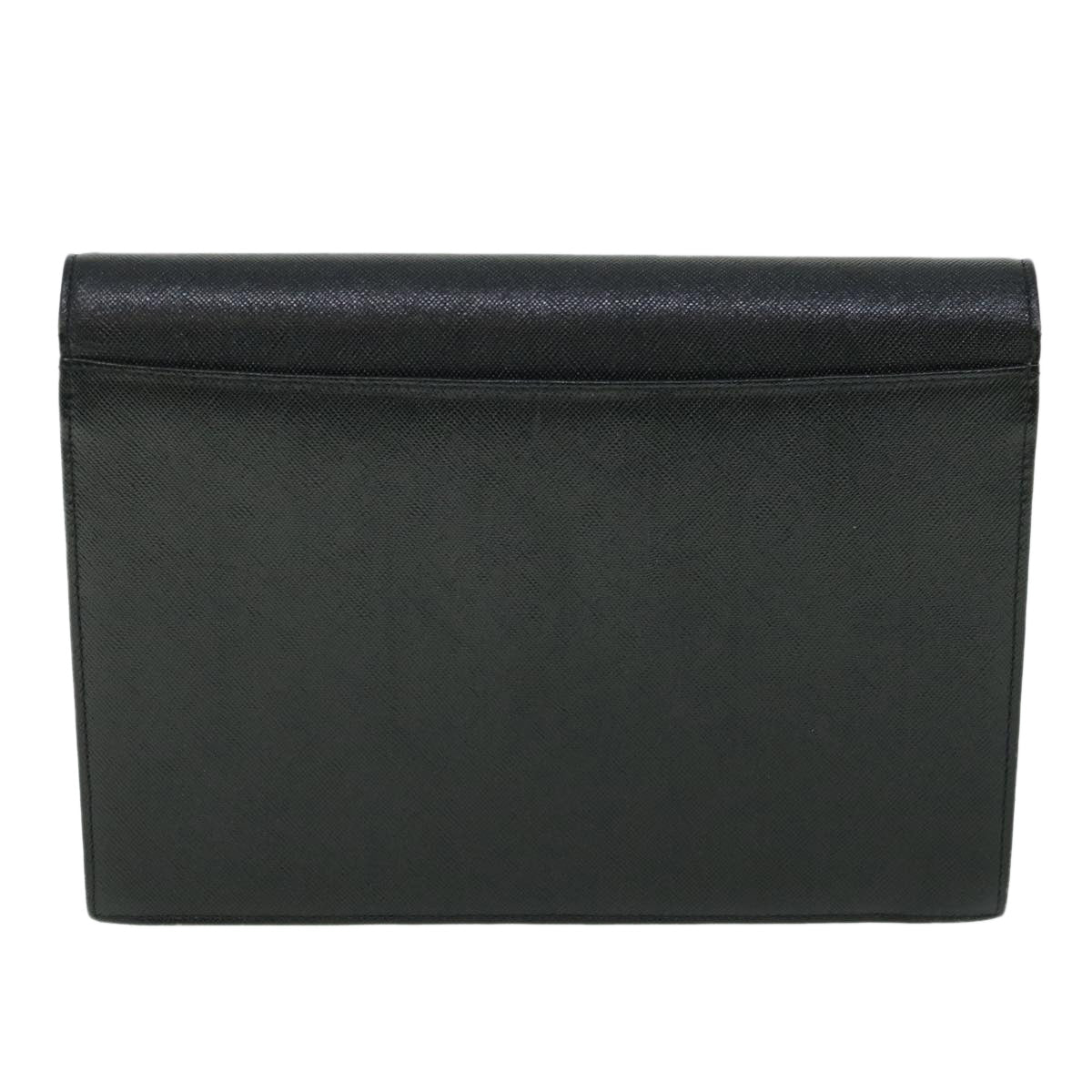 SAINT LAURENT Clutch Bag Leather Black Auth 54958 - 0