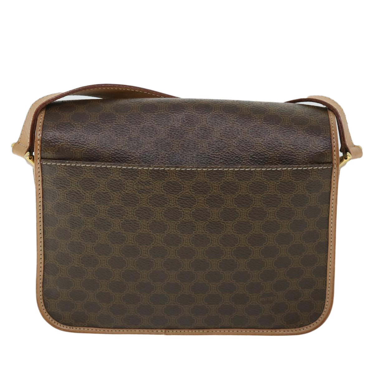 CELINE Macadam Canvas Shoulder Bag PVC Leather Brown Auth 54959 - 0