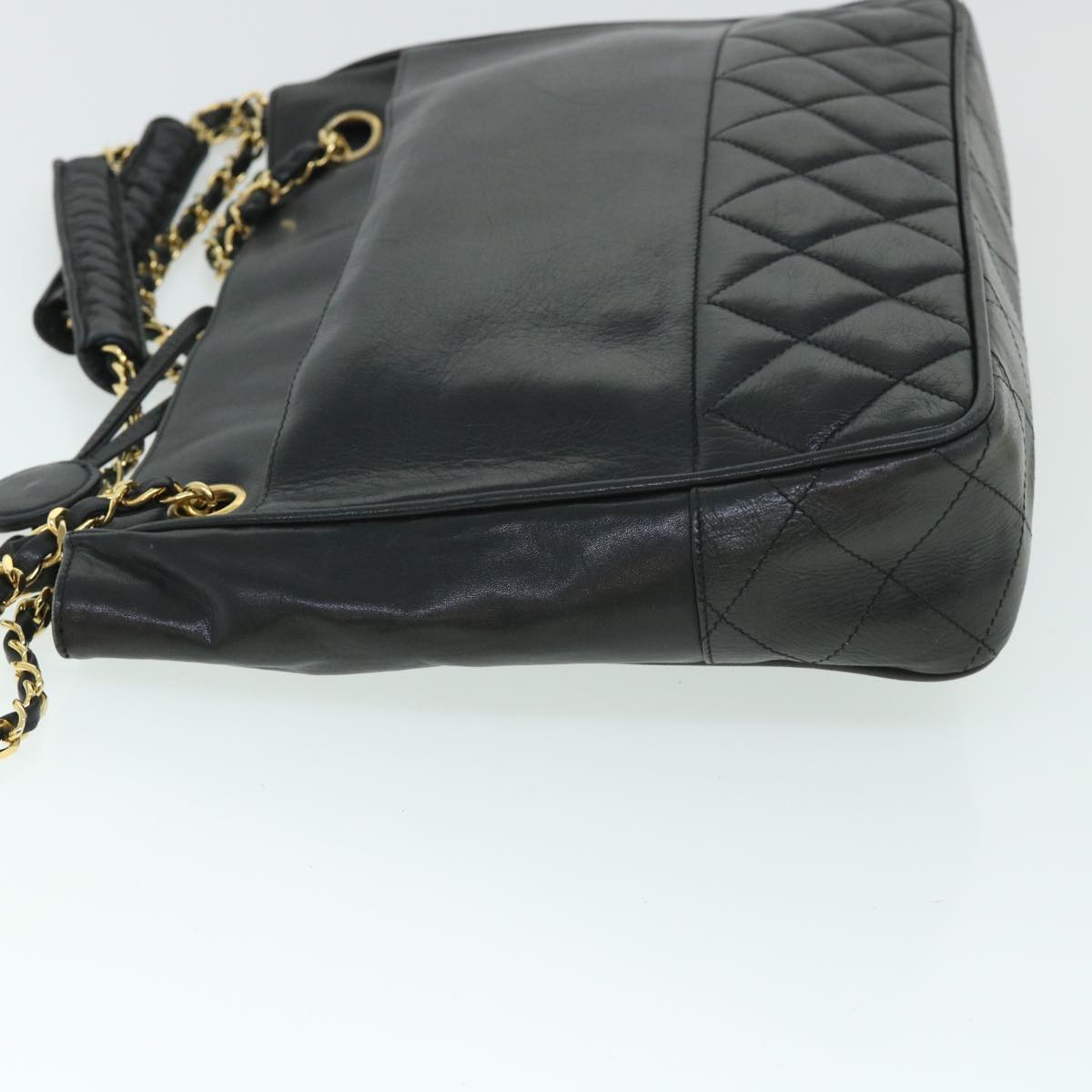 CHANEL Matelasse Chain Shoulder Bag Leather Black CC Auth 54965