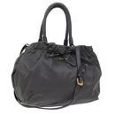 PRADA Hand Bag Nylon 2way Gray Auth 54970-1
