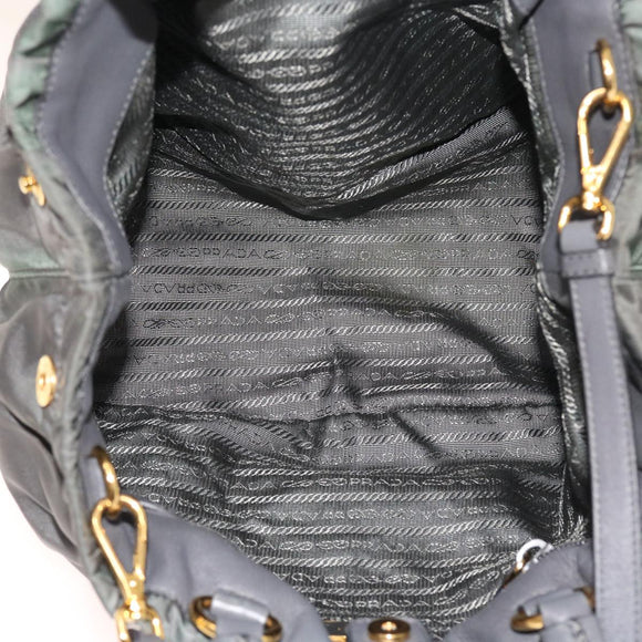 PRADA Hand Bag Nylon 2way Gray Auth 54970