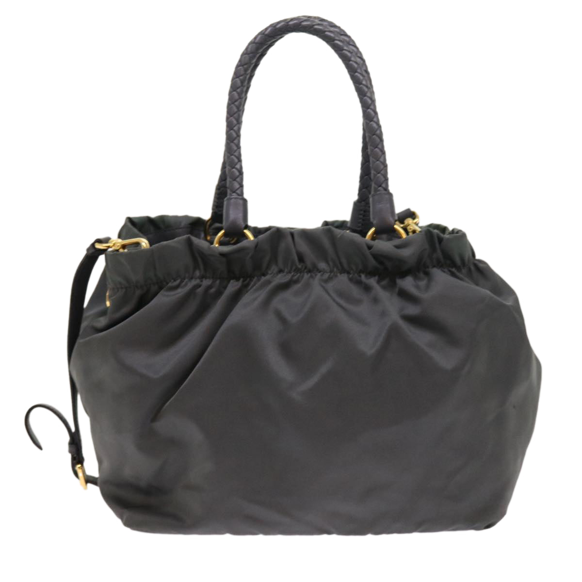 PRADA Hand Bag Nylon 2way Gray Auth 54970 - 0