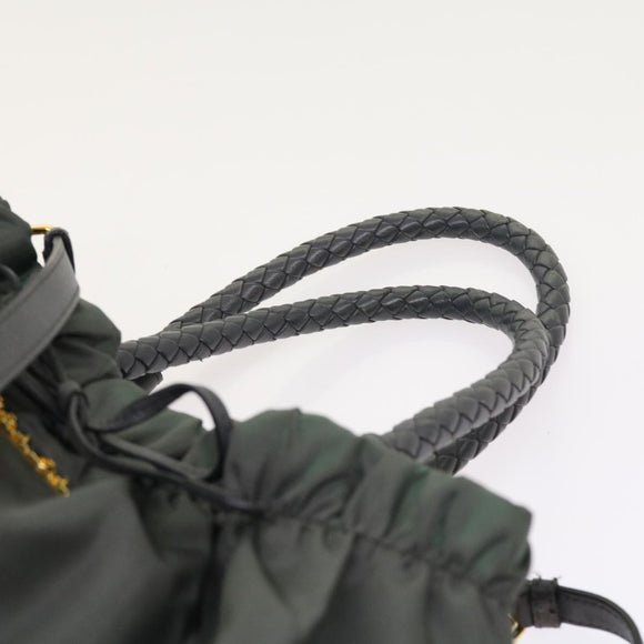 PRADA Hand Bag Nylon 2way Gray Auth 54970