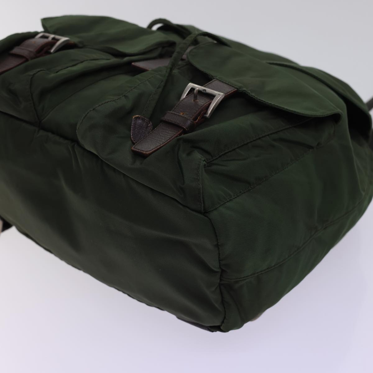 PRADA Backpack Nylon Khaki Auth 54987