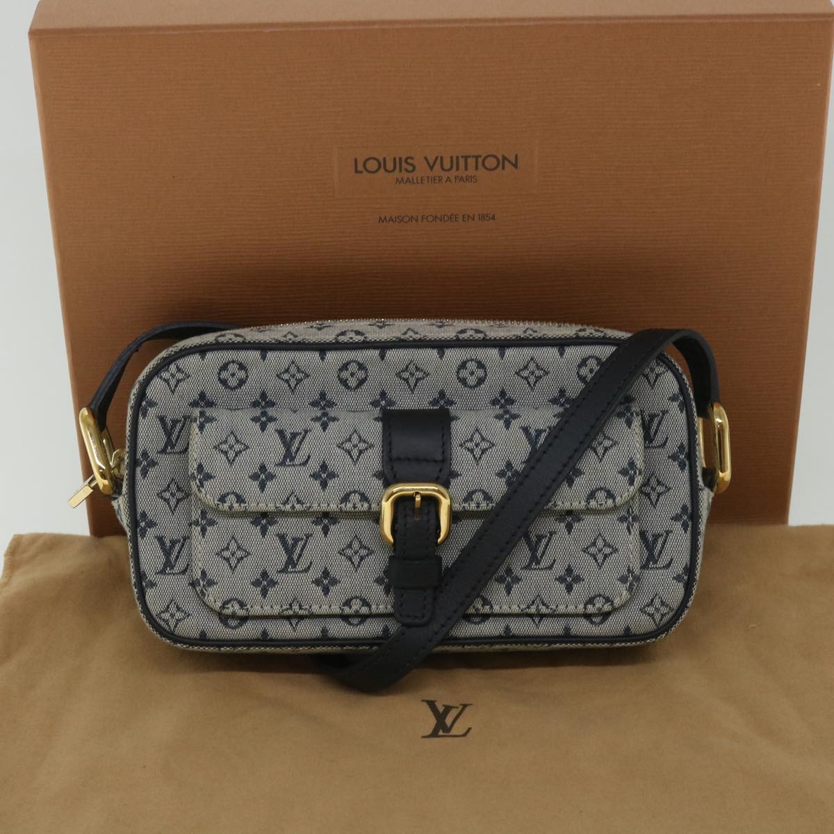 LOUIS VUITTON Monogram Mini Juliet MM Shoulder Bag Blue M92004 LV Auth 54995