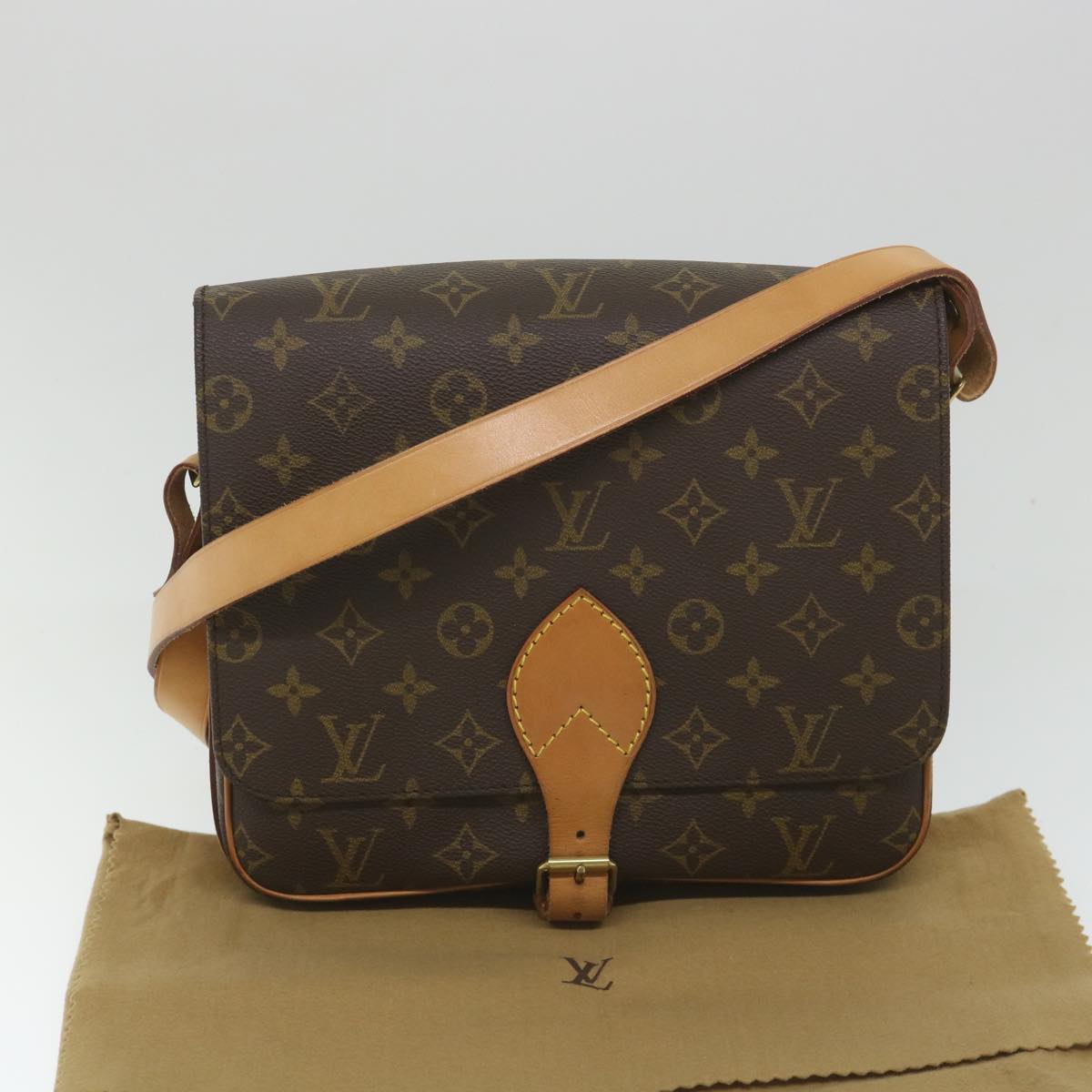 LOUIS VUITTON Monogram Cartouchiere GM Shoulder Bag M51252 LV Auth 55008