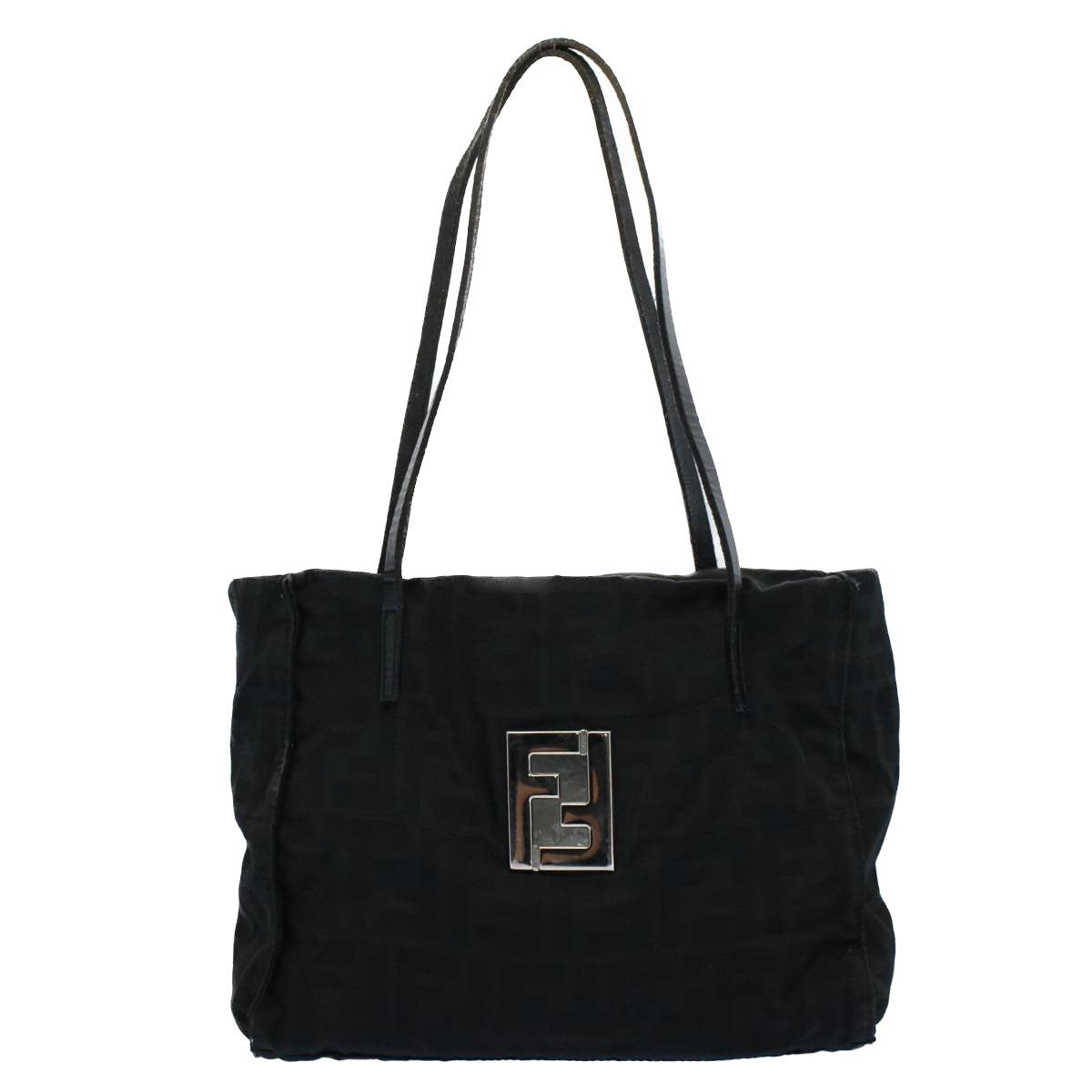 FENDI Zucca Canvas Tote Bag Black Auth 55033