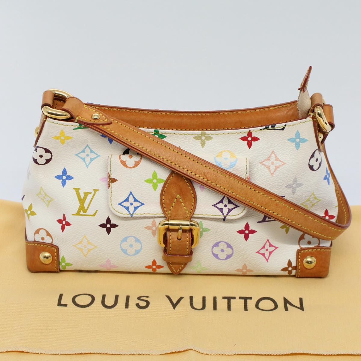 LOUIS VUITTON Monogram Multicolor Eliza Shoulder Bag White M40098 LV Auth 55061