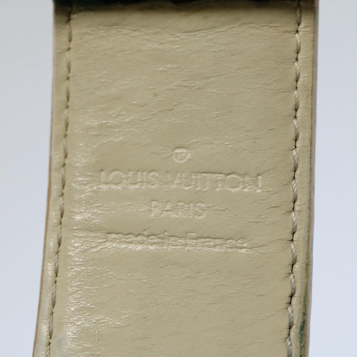 LOUIS VUITTON Damier Azur Ceinture Carre Belt 29.5""-33.5"" M9678 LV Auth 55072